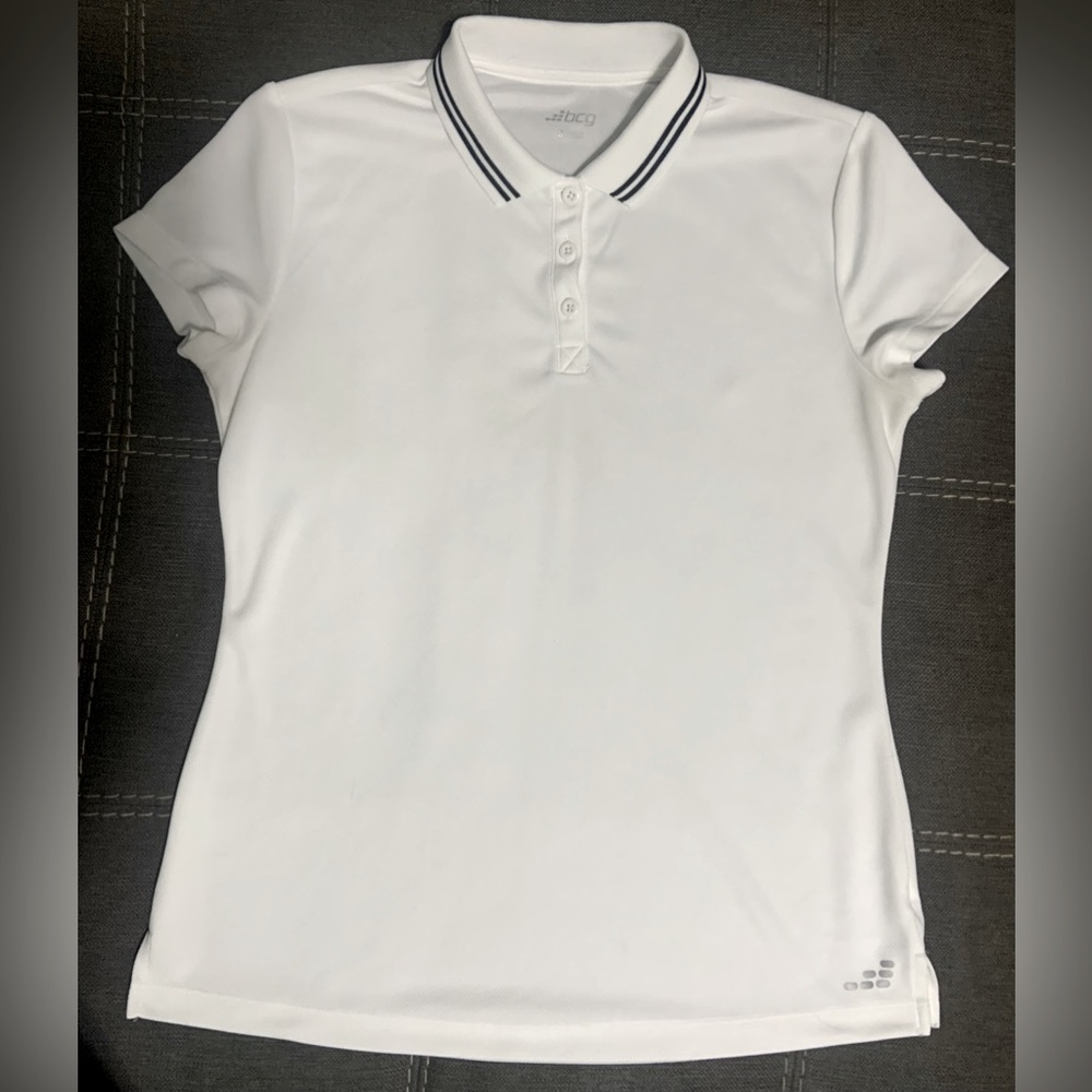 BCG Brand Collard White Shirt. Cool breathable fabric. Like New Condition.
